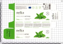 Toothpaste Melica Organic Toothpaste Active with Mint Extract UAB Melisa Laboratorium