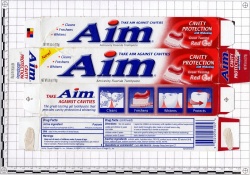 Toothpaste Aim Church & Dwight Co., Inc. Cavity Protection Red Gel
